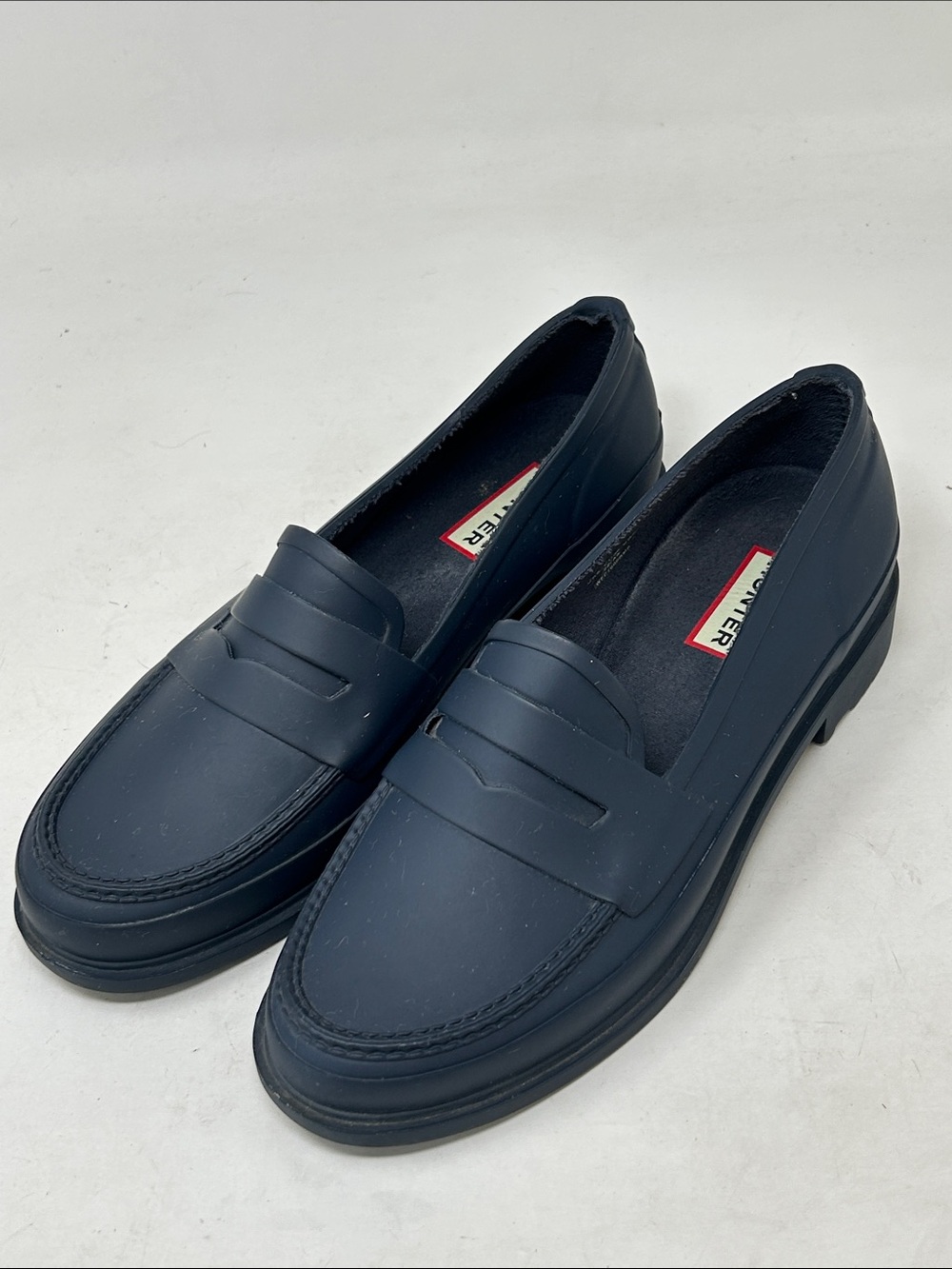 Hunter Refined Matte Penny Loafer Size 7 Navy Blue - Picture 3 of 8